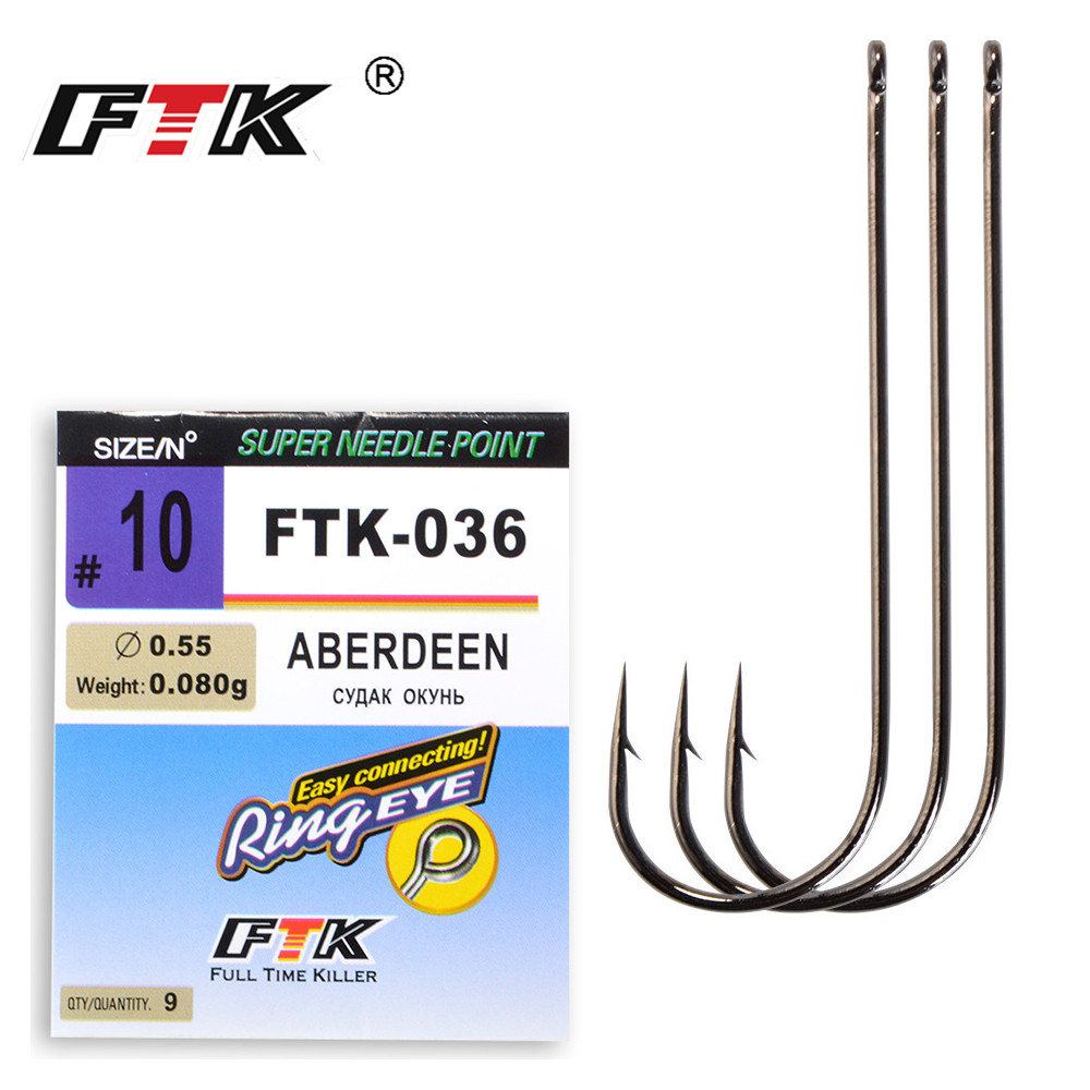 Fishing Hook Barbless - FTK الكلاسيكية أبردين البحر الصيد السنانير