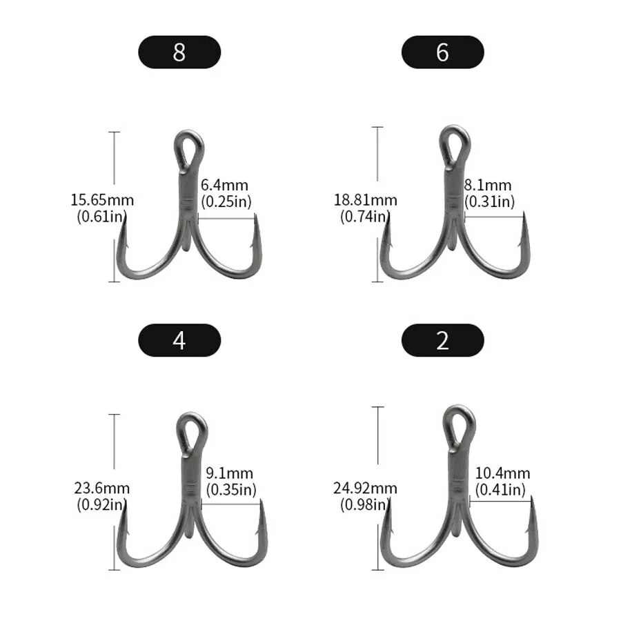 خطافات صيد ثلاثية من الفولاذ ع - مراجعة Fishing Hook Barbless وسعره