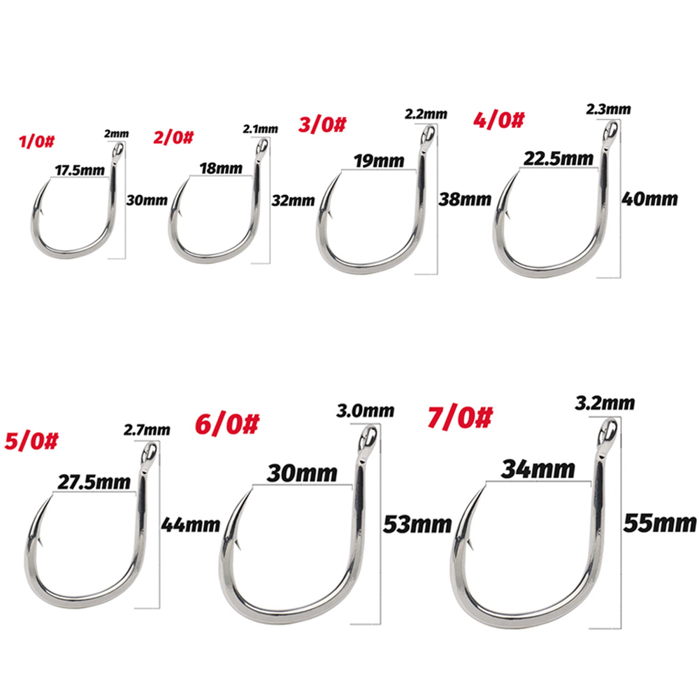 10 قطعة خطاف الصيد الكبير 1/0- - مراجعة Fishing Hook Circle وسعره